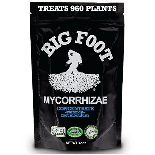 Big Foot Mycorrhizae for Plants, Potted Plants and Gardens - Concentrate Fully Dissolves in Water, Year Round Organic Fertilizer for Root Growth and Healthy Soil - 32 Ounces of Mycorrhizal Inoculant