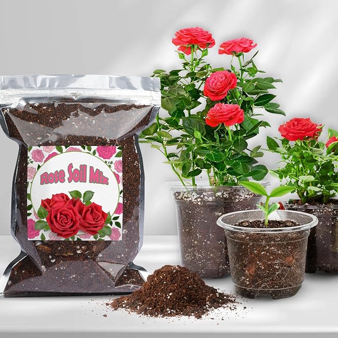 Doter Organic Rose Soil Mix, Indoor Plants Potting Mix for All Potted Rose, Grow Healthy houseplants Indoors