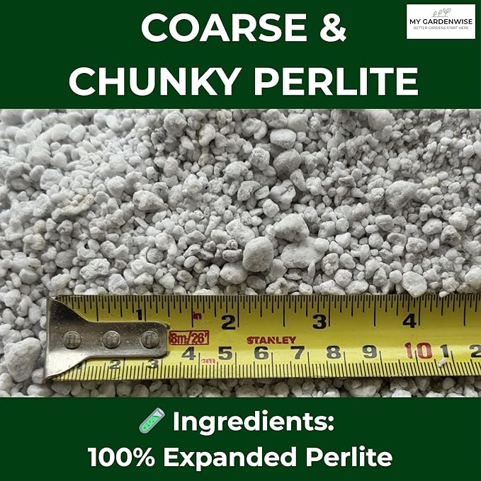 GARDENWISE Perlite for Plants, Coarse and Chunky Horticultural Perlite, Organic Perlite for Gardening Indoor & Outdoor, Perlite Bulk Bag, Made in USA (15 quarts)