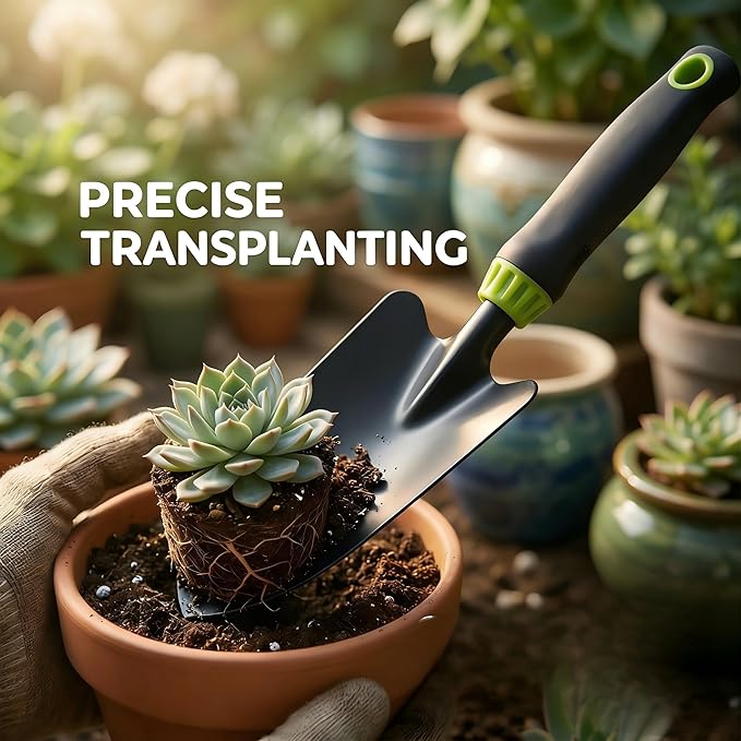 Seesii 12-Inch Stainless Steel Trowel & Weeder, Heavy Duty Gardening Tool with Ergonomic Handle, Ideal for Digging, Weed Pulling, Loosening Soil, Transplanting-Lawn, Yard, Flower Bed, Vegetable Garden