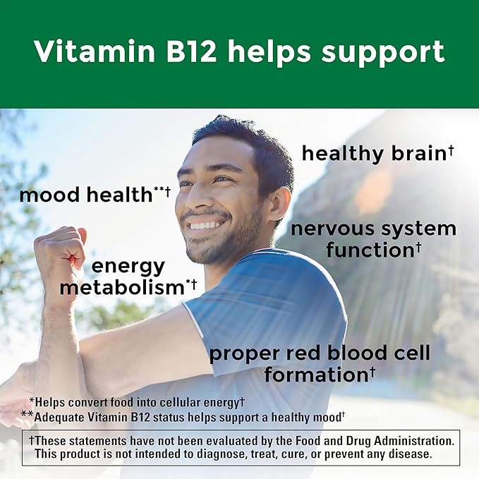 Nature Made Vitamin B12 1000 mcg, B12 Vitamins, Dietary Supplement for Energy Metabolism Support, 160 Time Release Tablets, 160 Day Supply
