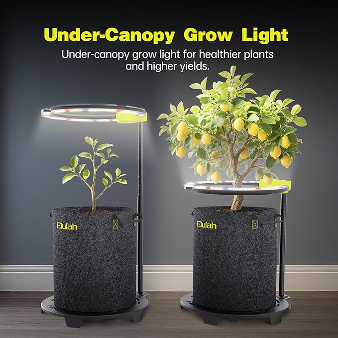 Saturn480 48W Under Canopy LED Grow Light, Full Spectrum Grow Lights for Indoor Plant Seeding/Veg/Bloom, Adjustable Height 12''-22'', 3-in-1 Controller Plant Light for 2x4ft Indoor Growing