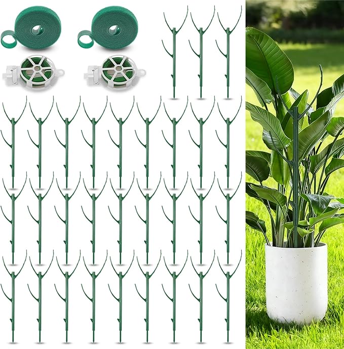 Qianyu 30 Pack Monstera Plant Support Stackable Plant Support Stakes Climbing Plants Holder Stick Garden Supports Pole Accessories for Indoor Outdoor Climbing and Potted Plants Pothos Philodendron