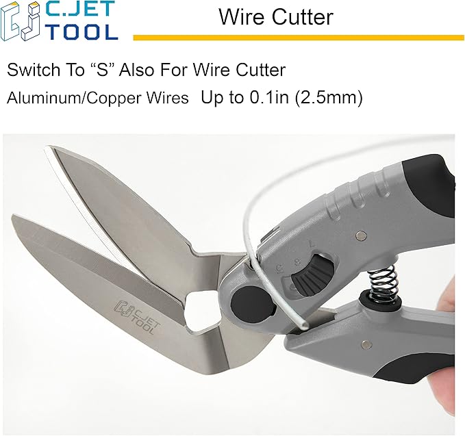 C.JET TOOL 10" Heavy Duty Scissors - Carpet Cutter, Industrial Multipurpose for Cardboard, Leather, Pruning, Gardening - Professional Soft Grip Stainless Steel (Black)
