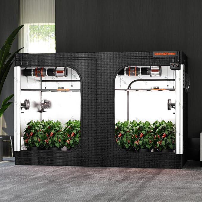 Spider Farmer 10x5 Grow Tent, 120"x60"x80", with Hook for Controller, 1680D Thicken Mylar Canvas, Enlarged View Window for Indoor Hydroponic Growing for SF7000, SE7000, G7000