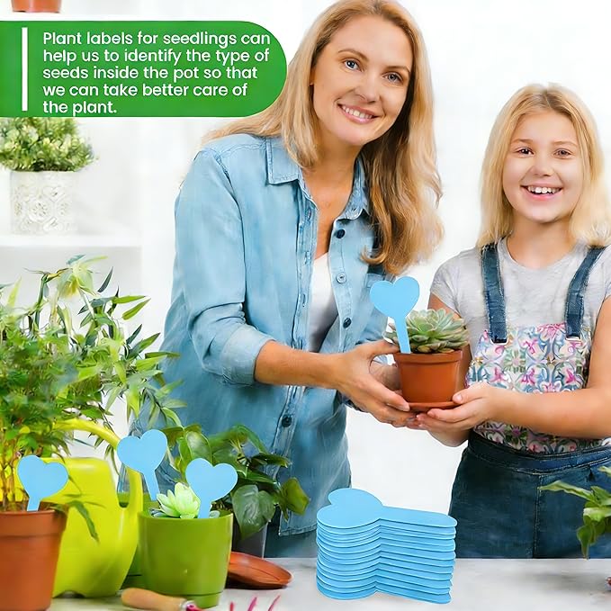 Platic Plant Markers 120PCS Plant Tags with Black Pen Garden Markers for Plants Outdoor Garden Labels Outdoor Waterproof Gardening Essentials Herb Signs Blue Seed Marker Gifts for Gardeners