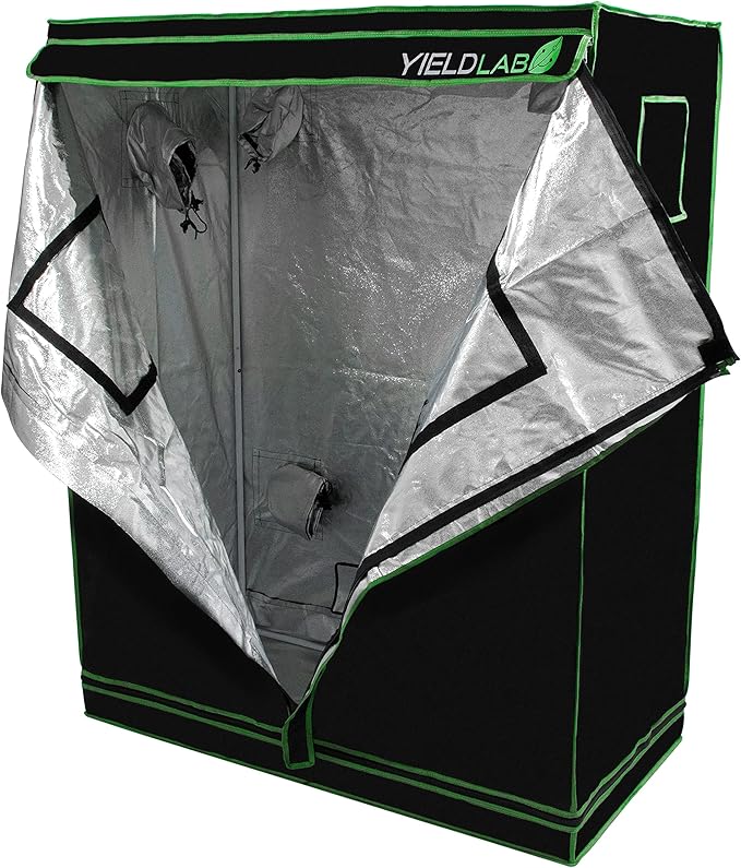 48x24x60 Reflective Indoor Grow Tent 2x4 - Mylar Grow Tent - Black