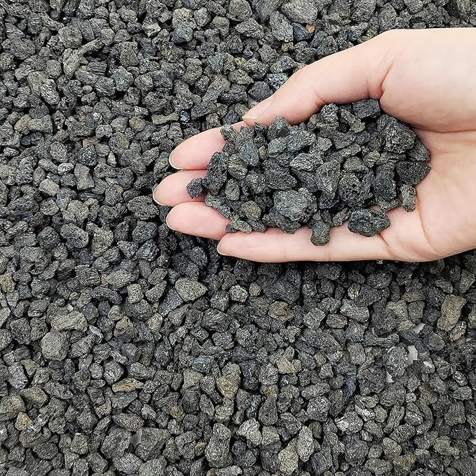 FANTIAN 2 lbs Small Black Lava Rocks for Plants,1/4 Inch Crush Volcanic Rock Pumice Soil Additive for Succulent Aquarium Cactus Bonsai Fire Pits and Garden Landscaping