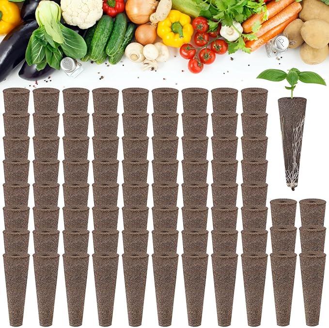 50 Pack Grow Sponges, Sponges Seed Growth Kit (Brown)