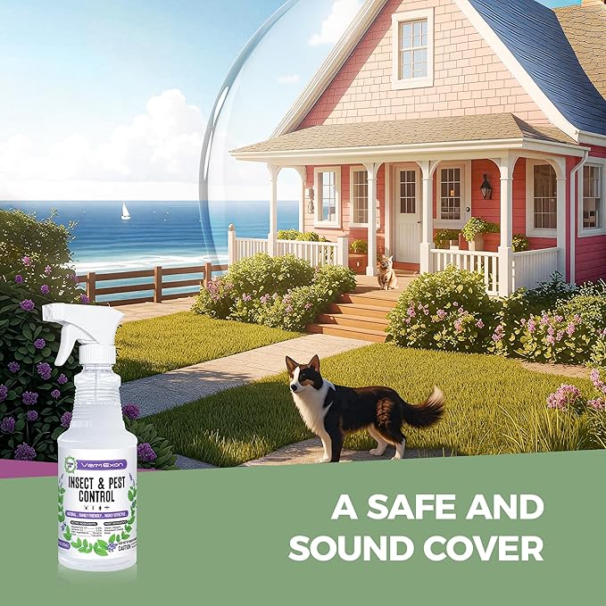 VermExon Peppermint Oil Insect & Pest Control Spray – 32oz Natural Plant-Based Bug Killer for Spiders, Ants, Flies, and Other Insects, Safe for Home & Kitchen Use