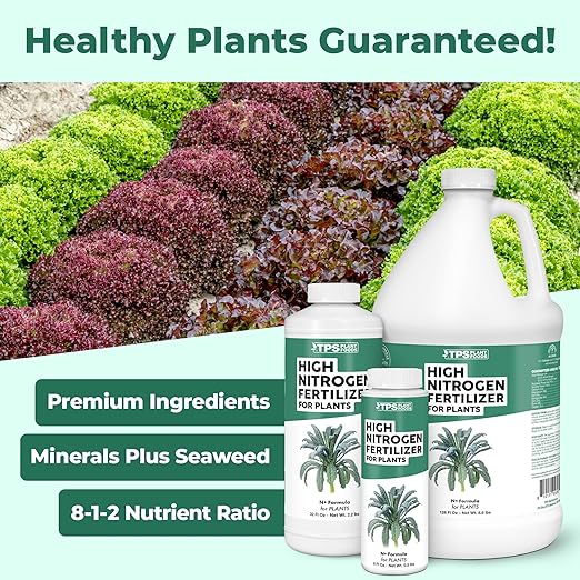 High Nitrogen Fertilizer for Plants – Liquid Plant Food for Rapid Green Growth, Deep Leaf Color & Strong New Foliage, 32 oz