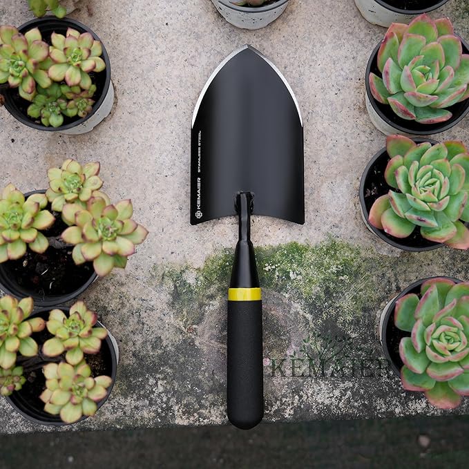 Kemaier Heavy Duty Stainless Steel Garden Trowel and Shovel, Easy Digging and Weeding, Durable Garden Tools for Gardening and Planting