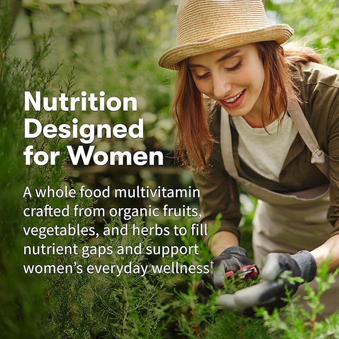 Garden of Life Organics Multivitamin for Women - Women's Once Daily Multi - Whole Food Multi with Iron, Biotin, Vegan Organic Womens Multivitamin for Health, Energy Hair Skin and Nails, 60 Tablets