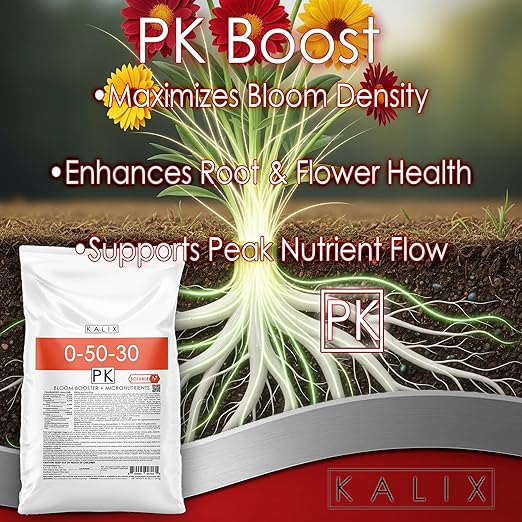 KALIX 0-50-30 Bloom Booster | Premium Water Soluble Fertilizer for Flowers, Fruits & Ornamentals | High Phosphorus & Potassium Formula to Boost Flowering, Root Strength & Crop Quality | 25 lb