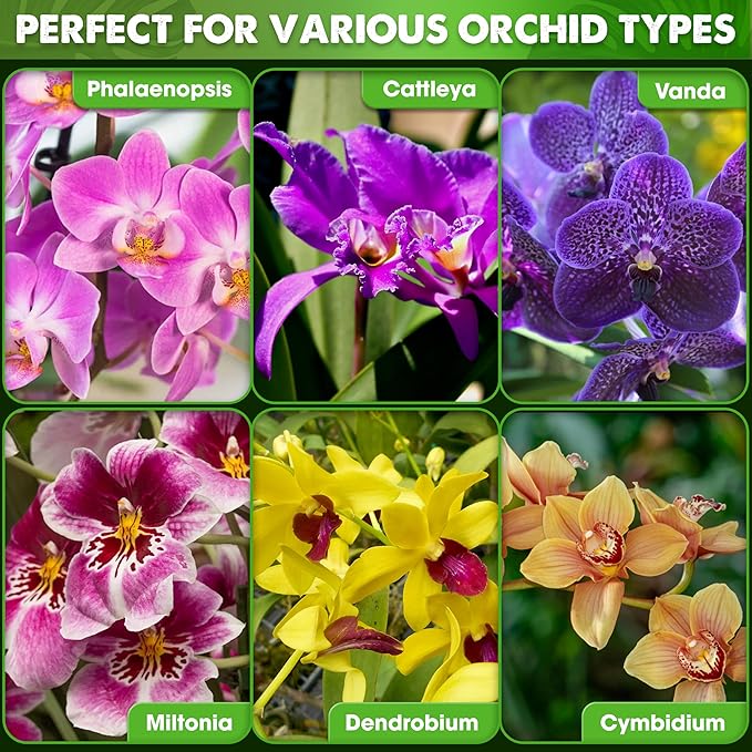 [Upgraded] DUSPRO Orchid Potting Mix for Repotting with Forest Moss, Pine Bark, Perlite & Pumice, Orchid Bark Potting Mix, Orchid Repotting Soil, Drainage Indoor Potting, Orchid Pot Not Included, 10QT