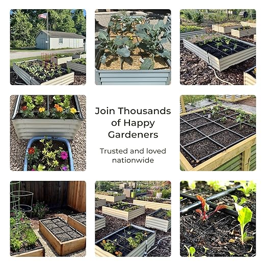 Garden Grid Watering System | Raised Garden Bed Drip Irrigation System – But Better | Pre-Assembled, Waters Every Plant Evenly, 2-Minute Setup | Square Foot Gardening Grid | US-Made (Cornerless, 4x8)