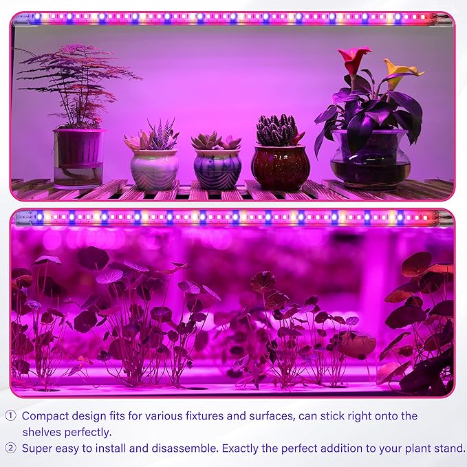iPower Plant Grow Light Strips 96 LEDs for Indoor Plants, Auto ON & Off Timer and Multi-Dimmable Levels