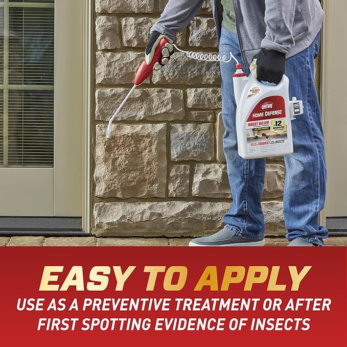Ortho Home Defense Insect Killer for Indoor and Perimeter2 with Comfort Wand - Ready-To-Use Bug Spray, Kills Ants, Cockroaches & Spiders, 1.1 gal. (4-pack)