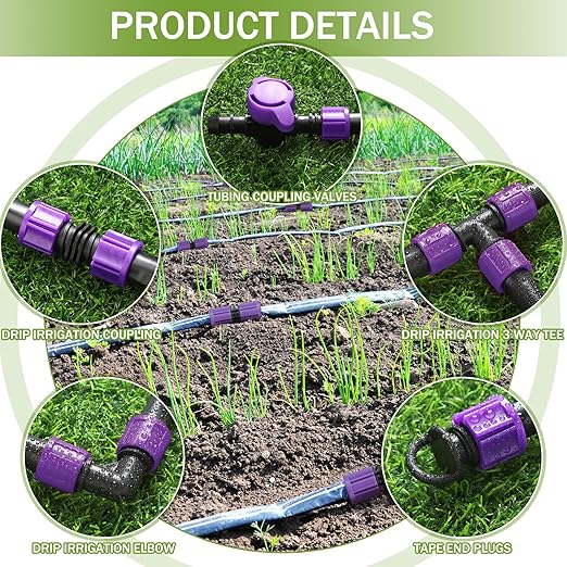Tondiamo 500' 5/8 Inch Drip Tape Irrigation Tubing Kit 16 Mil 6" Spacing Garden Hose Watering Tube Line Automatic Equipment for Garden Irrigation System Farms, Landscape, Lawn