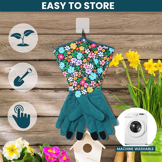 Trifabricy Gardening Gloves for Women, Breathable Leather Garden Gloves with Grip, Thorn-Proof Puncture-Resistant Work Gloves