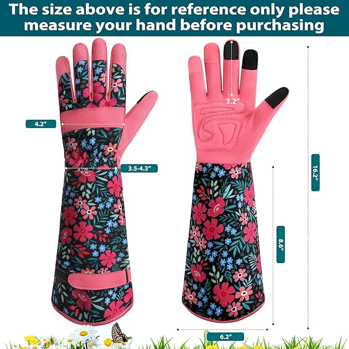 Gardening Gloves for Women Long Sleeve Garden Gloves Ladies Light Protective Gloves for Yard & Outdoor Work