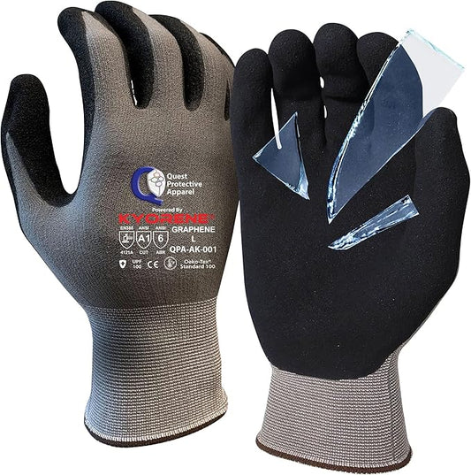 Quest Protective Apparel Cut Resistant Work Gloves (ANSI A1) – Lightweight Graphene Gloves for Gardening,DIY, Mechanical & General Handling – Breathable Grip Gloves for Men & Women – Small, Case of 72