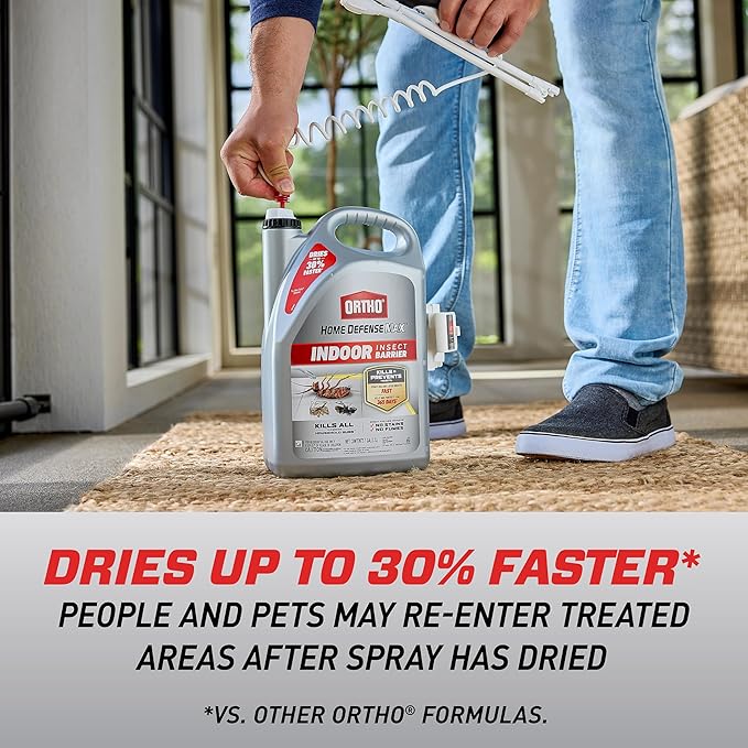 Ortho Home Defense Max Indoor Insect Barrier with Extended Reach Comfort Wand - Ready-To-Use Home Bug Spray, Kills Ants, Roaches, Spiders, Fleas and Ticks, 1 gal.