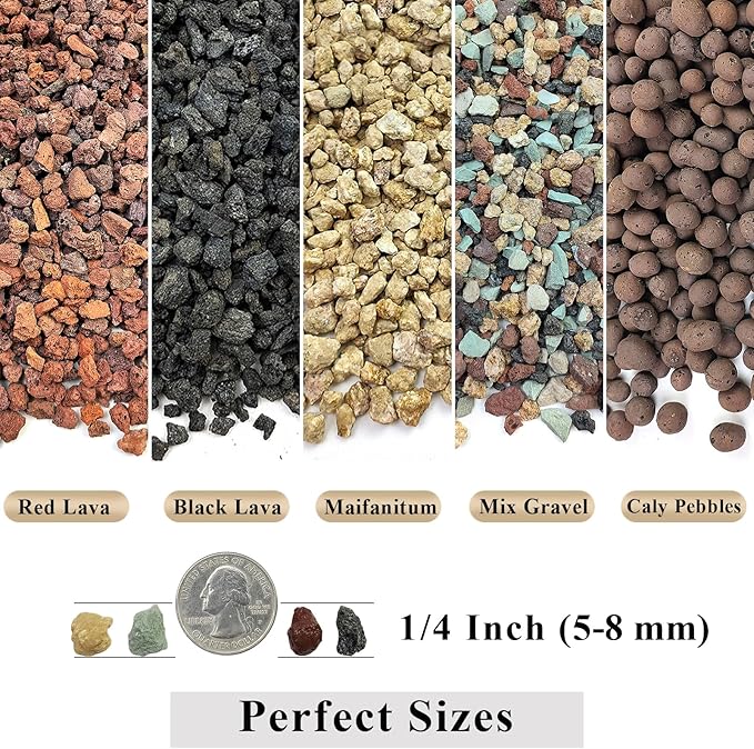 FANTIAN 10 lbs Red Lava Rocks for Fire Pits,5-8 mm Crush Volcanic Rock Gravel Potting Mix for Succulent Cactus Bonsai Aquarium and Garden Landscaping