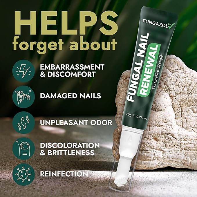 Nail Fungus Treatment for Toenail & Fingernails | Antifungal Nail Treatment with Tea Tree Oil | Fast-Acting, No-Touch Applicator | Restores Thickness & Discoloration | Results in 2 Days | 20g