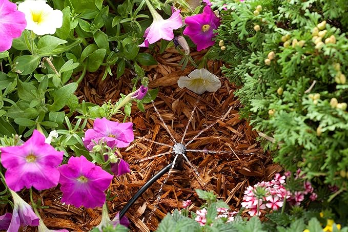 Rain Bird MBF4PKS Drip Irrigation Micro-Bubbler on Stake, 360° Full Circle Pattern, 0-3' Spray Distance, 4-Pack