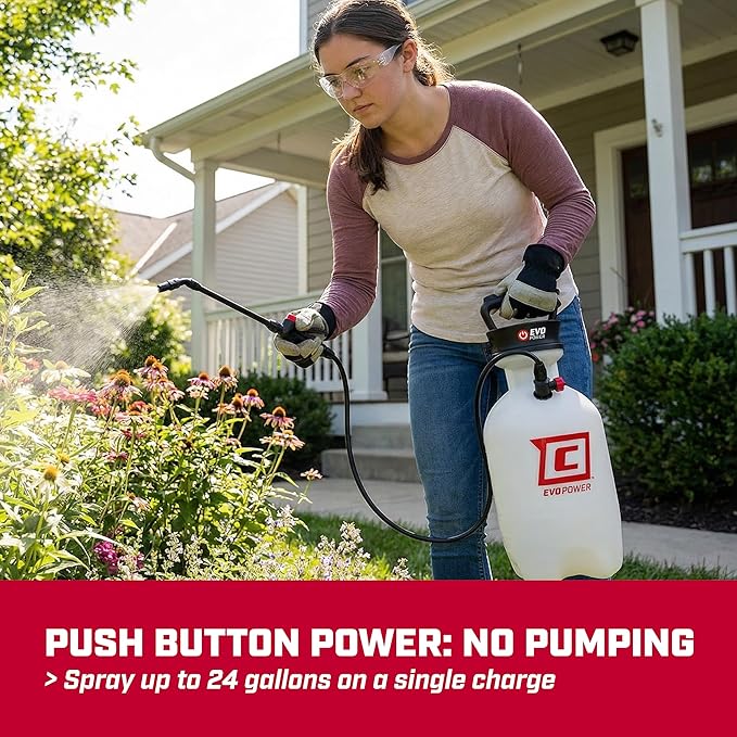 Chapin 28324 Battery Powered Sprayer, No More Pumping, Pressured Autosprayer, 2 Gallon, Lawn, Garden, Anti-Clog Filter, Adjustable Spray Nozzle, Spraying Plants, Watering, Weeds, Fertilizer and Pests