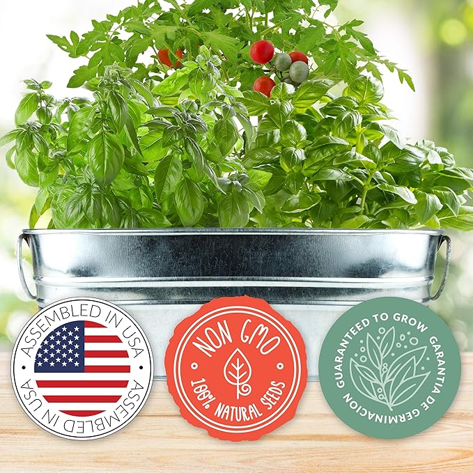 BUZZY Organic Windowsill Grow Kit | Pizza Night: Tomato and Basil | Best Gardening Gifts, Favors, Parties, Events, Unique, and Fun | Growth Guaranteed