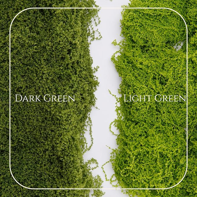 USMOLA Fake Moss for Potted Plants Indoor, 7OZ Green Moss for Crafts - Realistic Faux Grass Decor for DIY, Terrariums, Fairy Gardens & Table Centerpieces Home Decor (Light Green)