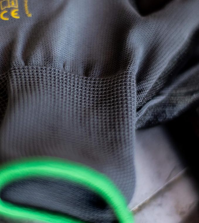 G & F Products - 6 PAIRS Men's Working Gloves with Micro Foam Coating - Garden Gloves Texture Grip Work Glove For general purpose, construction, yard work, Medium, Black, Model Number: 1519M-6 Black