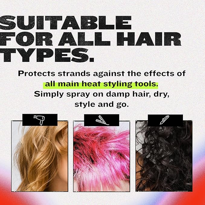 TIGI Bed Head Some Like It Hot Heat Styling and Protection Spray with Anti-Humidity Shield, Tames Frizz and Reduces Breakage, 3.38 fl oz