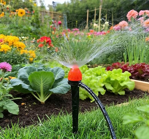 1/4" Drip Irrigation Emitters, Yulaiyoen 1/4-inch Spray Emitters 30 Pack, Automatic Drip Irrigation Parts Accessories, 360 Degree Drip Irrigation Sprinkler Heads Sprayer for Irrigation System