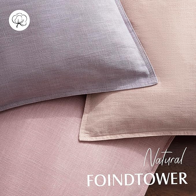 Foindtower Pack of 2, Decorative Linen Soild Throw Pillow Covers Soft Accent Lumbar Cushion Case Farmhouse Pillowcase for Chair Couch Sofa Bedroom Living Room Home Decor 12 x 20 Inch Light Purple