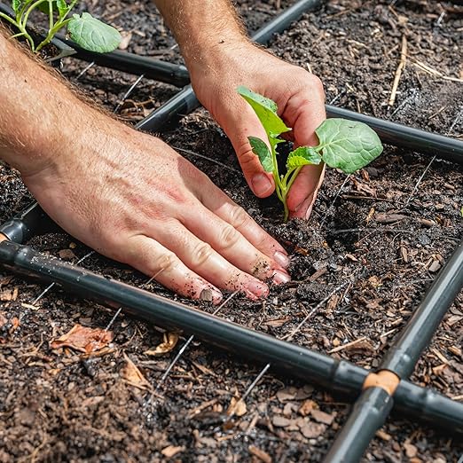 The Garden Grid | Garden Watering System for Raised Beds - But Better | Pre-Assembled, Waters Every Plant, 1-Min Setup, USA-Made, Lasts 5–10x Longer Than Drip Irrigation | Size: 4x4 - Dims: 44"x44"