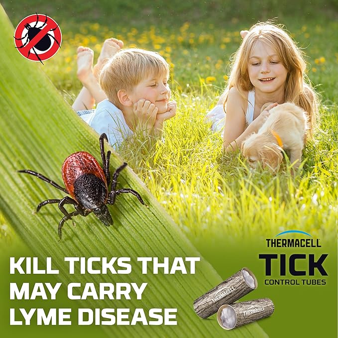 Thermacell Tick Control Tubes; 12 Per Box; No Spray, Easy-to-Use; Kills Ticks That May Carry Lyme Disease; Place in Backyard, Gardens or Wooded Areas Twice a Year; Won’t Harm Kids, Pets or Environment