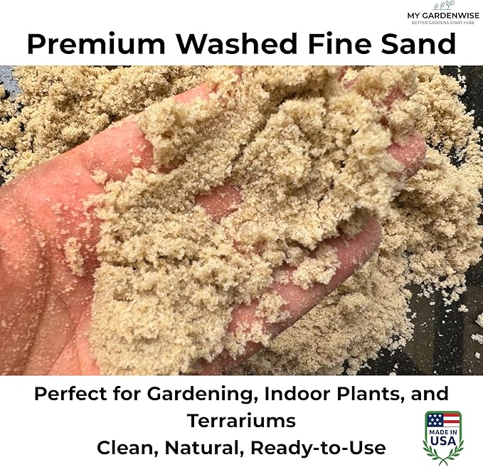 GARDENWISE Fine Sand for Plants – Horticultural Sand for Succulents, Cactus, Potting Mixes, Terrariums & Decorative Indoor Gardens, Made in USA (5 quarts - 14 lbs)