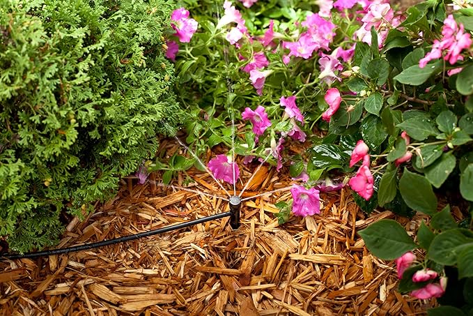 Rain Bird MBH4PKS Drip Irrigation Micro-Bubbler on Stake, 180° Half Circle Pattern, 0-3' Spray Distance, 4-Pack