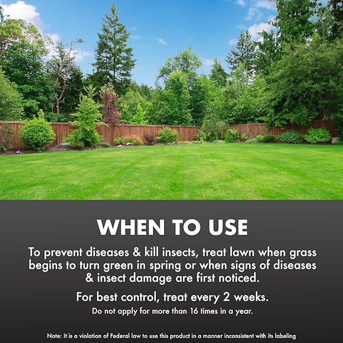 Spectracide Immunox Fungus Plus Insect Control For Lawns 32 Ounces, Dual Action, Hose-End Concentrate