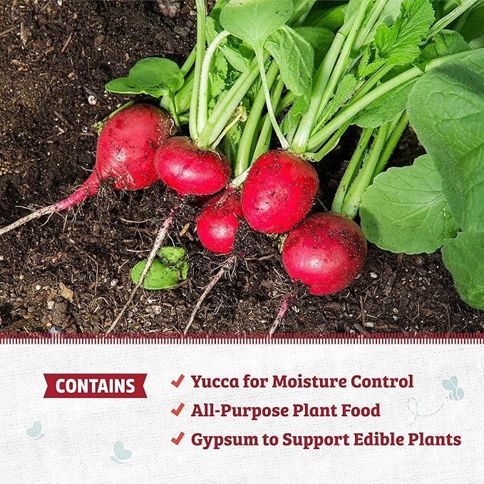 Back to The Roots 100% Organic Raised Bed Soil, Fills 8' x 4' Garden Bed, 60 cu ft, Made in USA, Peat-Free