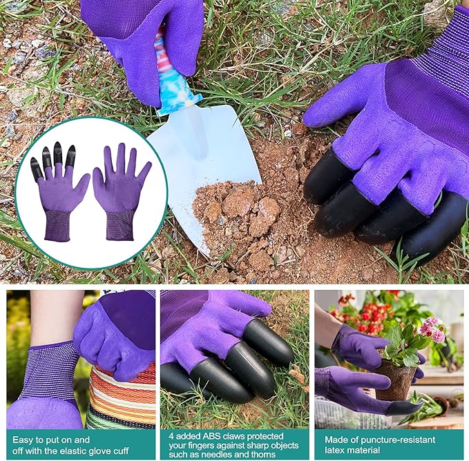 Tbltaca Garden Tool Set, Stainless Steel Heavy Duty Gardening Tools 30 PCS w/Floral Print, Trowel Rake Weeder Pruner Shears Sprayer Digging Claw Gloves, Ideal Gardening Set for Women