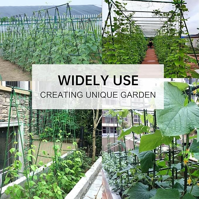 Garden Stakes 8ft, Metal Plant Stakes 8 Feet for Gardening and Farm, 0.78 Inch Dia Plastic Coated Plant Support for Tomato, Cucumber, Bean, Flower, Potted and More Climbing Plants 10 Pack