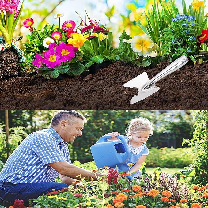 Super Strong Garden Trowel Hand Shovel Stainless Steel Rust Resistant Ergonomic Grip Perfect Tool for Gardening, Weeding, Transplanting and Digging in Garden Beds