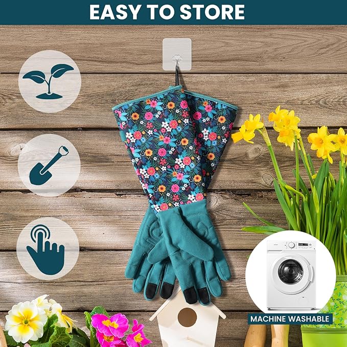 Trifabricy Gardening Gloves for Women, Breathable Leather Garden Gloves with Grip, Thorn-Proof Puncture-Resistant Work Gloves