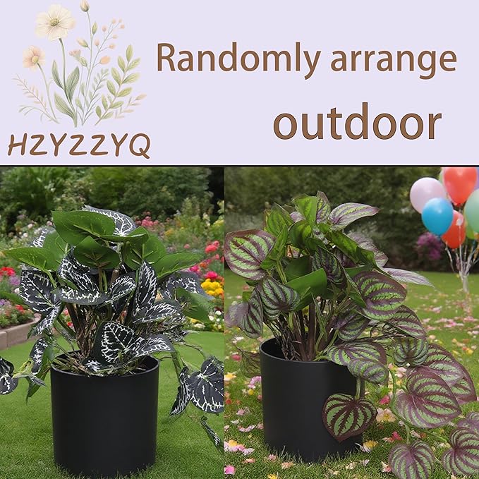 6 Pack Artificial Potted Plants - Fake Trailing Greenery with Unique Variegated/Striped/Dark-Veined Leaves - Small Faux Plants for Desk, Bathroom, Shelf Decor - No Watering Needed