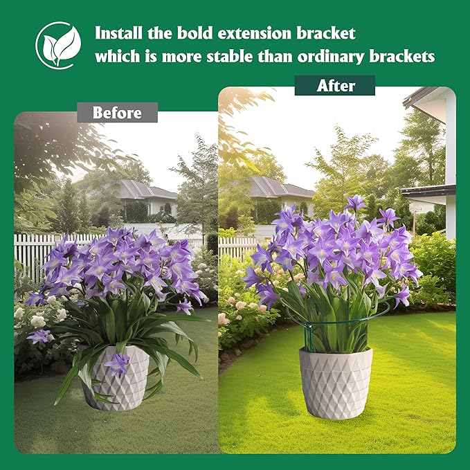 EWPJDK Plant Supports Stakes 6PCS, Half Round Metal Garden Stakes Plant Support for Peony Cages and Supports,Green Plant Support Ring Border for Outdoor Indoor Plants (10" W x 16" H, 6 PCS)