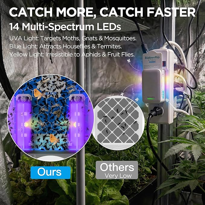 2 Flying Insect Traps+10 Refill Cartridges, 2026 2nd Gen, UV/Blue/Yellow Light Plug in Fly Trap & Indoor Bug Catcher for Gnats, No-Mess Bug Zapper, House & Fruit Flies, 7 * 24hrs Pest Control